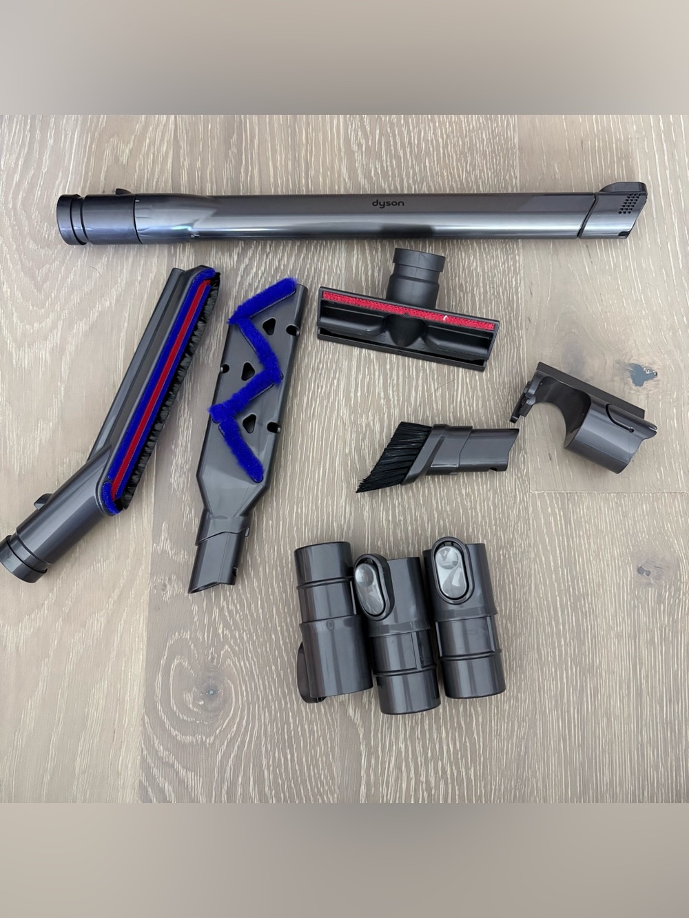 Dyson Accessory Tool Set in Dark Gray with Blue Accents